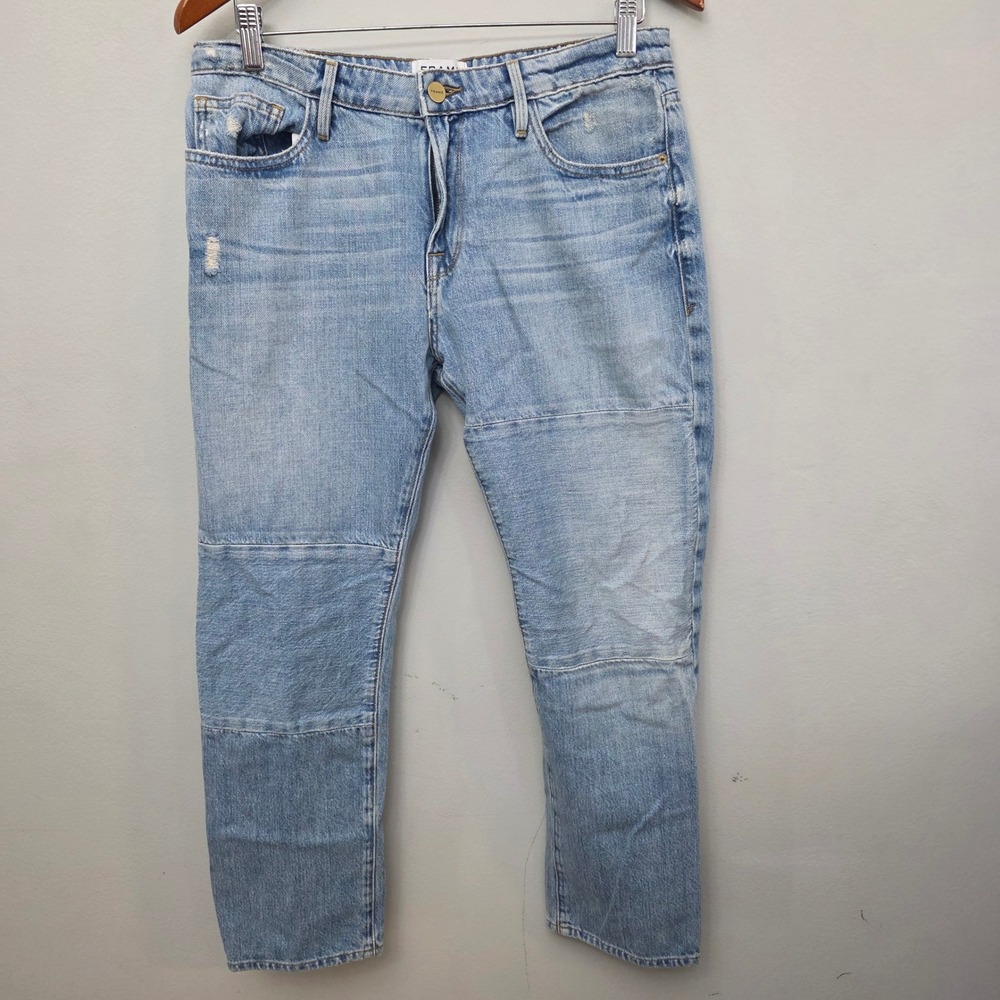Frame Denim Le Grand Garcon Manhattan Light Wash Straight Leg Ankle Jeans 28
